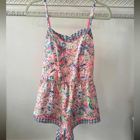 NWOT Victorias Secret Neon Paisley Cutout Romper Sz S - Picture 3 of 8